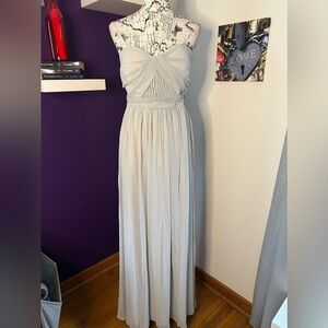 Birdie Grey Strapless Gown NWT